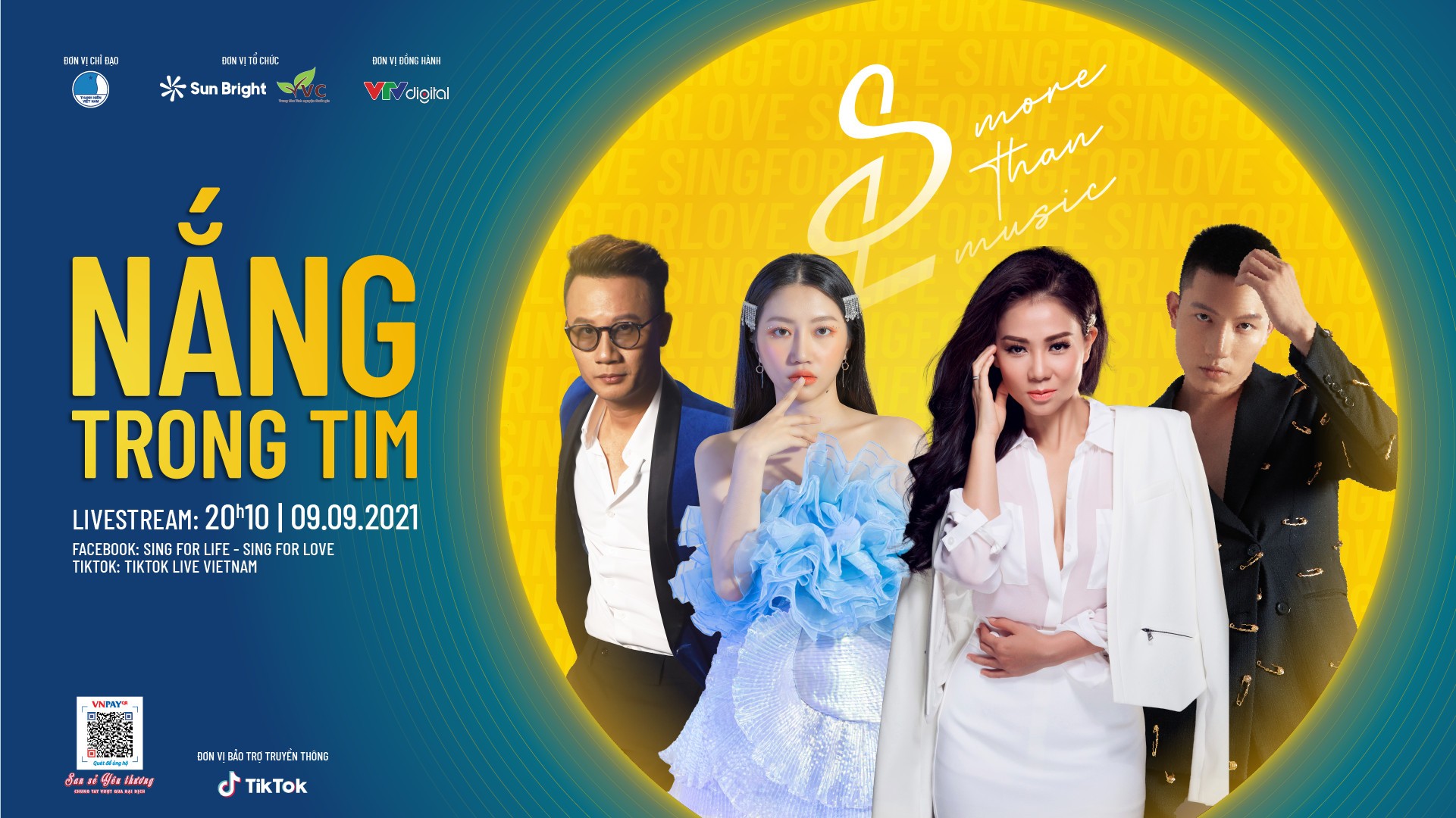 ‘Nắng trong tim’ chủ đề tập 4 của Sing for Life - Sing for Love sẽ diễn ra lúc 20h10 ngày 09/09 trên các nền tảng trực tuyến