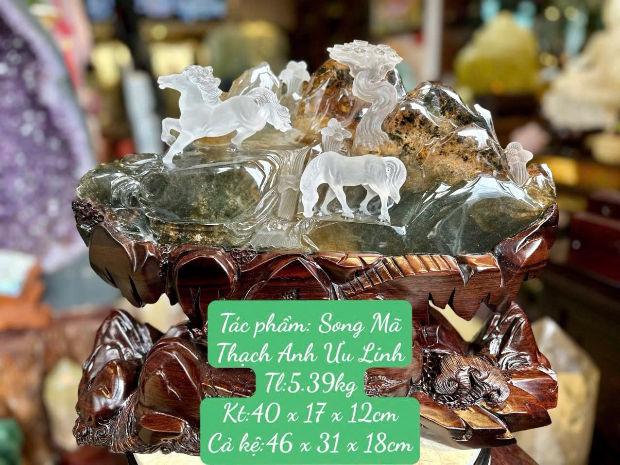 Song Mã Thạch Anh Ưu Linh – Tác phẩm nghệ thuật phong thủy dành cho biếu tặng lãnh đạo và giới doanh nhân dịp năm Bính Ngọ 2026