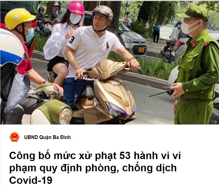 Công bố mức xử phạt 53 hành vi vi phạm quy định phòng, chống dịch Covid-19