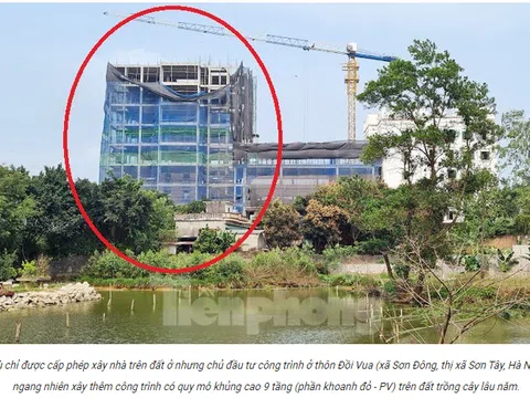 Công trình 'khủng' 9 tầng xây trên đất trồng cây Đồi Vua được quảng bá dự kiến là khu resort với tên 'Thanh Bình resort'