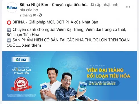 Thực phẩm chức năng Bifina đang quảng cáo như là thuốc chữa đại tràng?