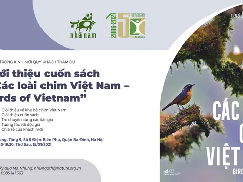 Cuốn sách “Các loài chim Việt Nam” giới thiệu 731 loài chim thuộc 22 bộ 93 họ ghi nhận tại Việt Nam